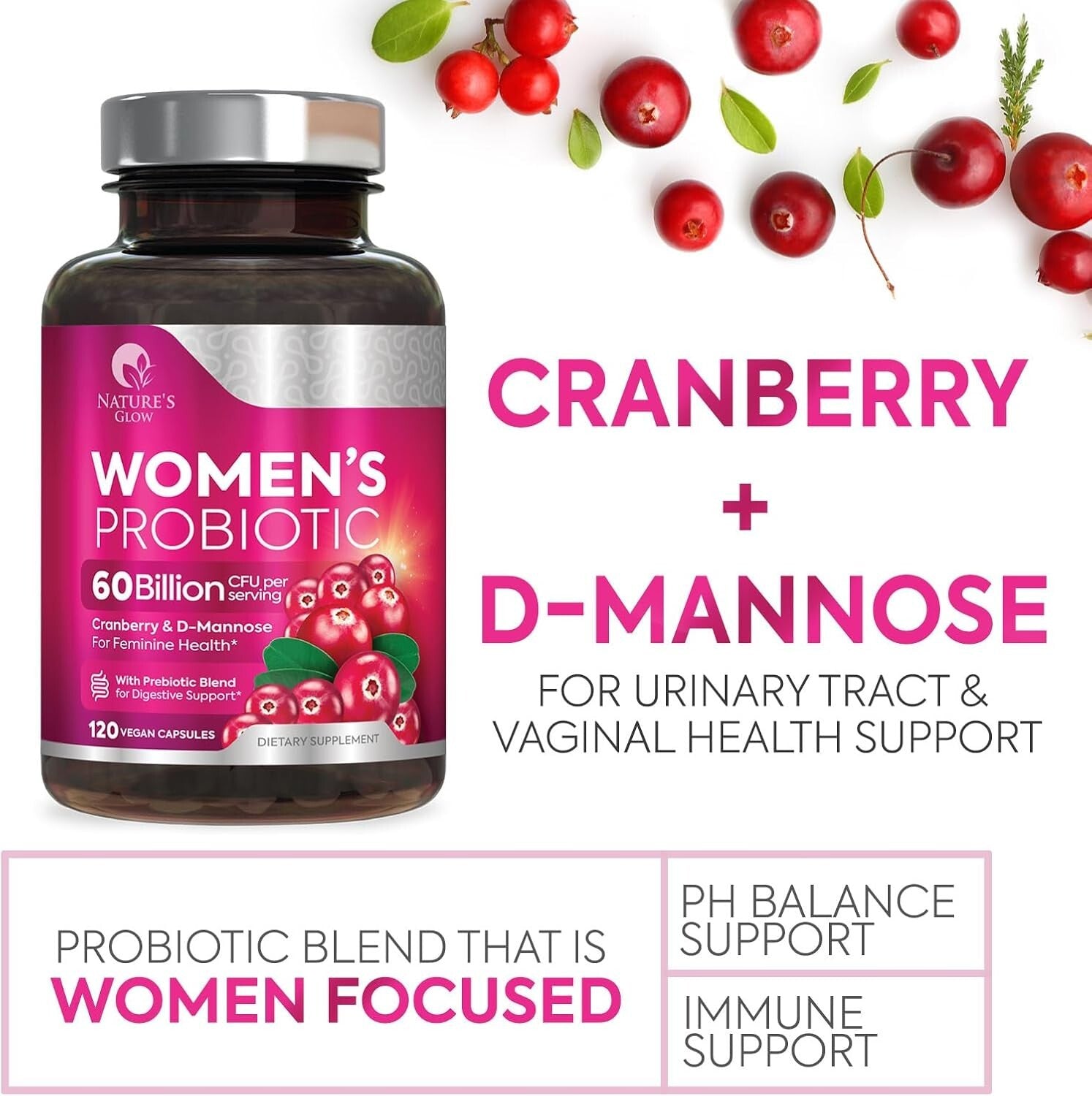 Women's Probiotics for Digestive Health, Immune Support, and Vaginal Wellness