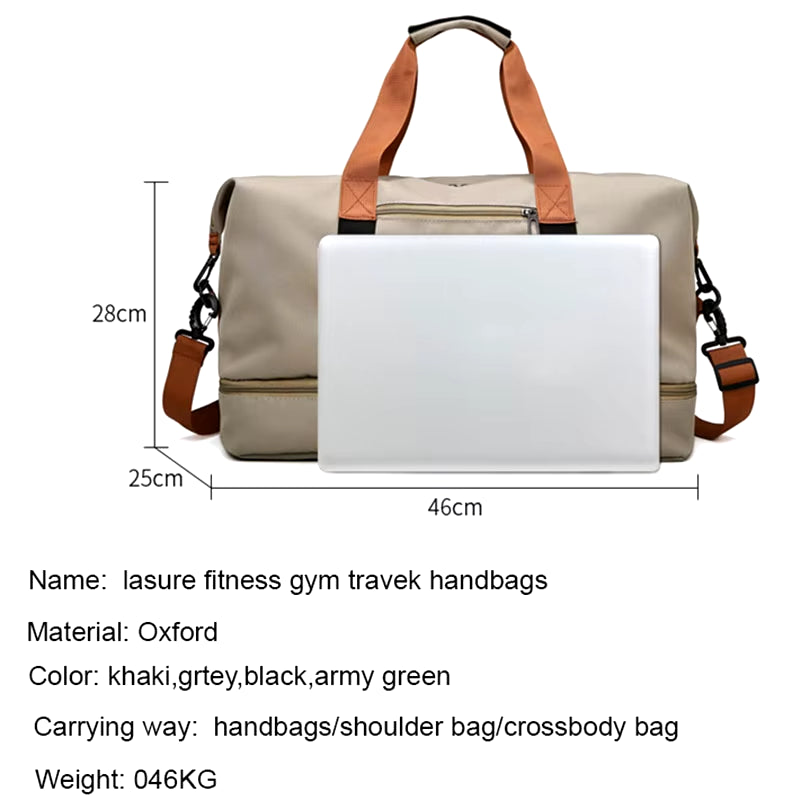Portable Fitness Travel Gym Bag - Versatile Duffle and Crossbody Shoulder Bag for Short-Distance Travel and Weekend Getaways