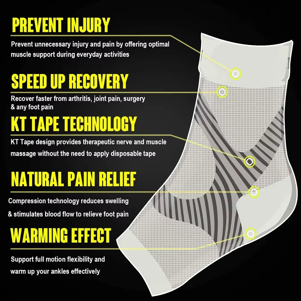 Plantar Fasciitis Night Splint Compression Socks - Heel Support Braces for Pain Relief