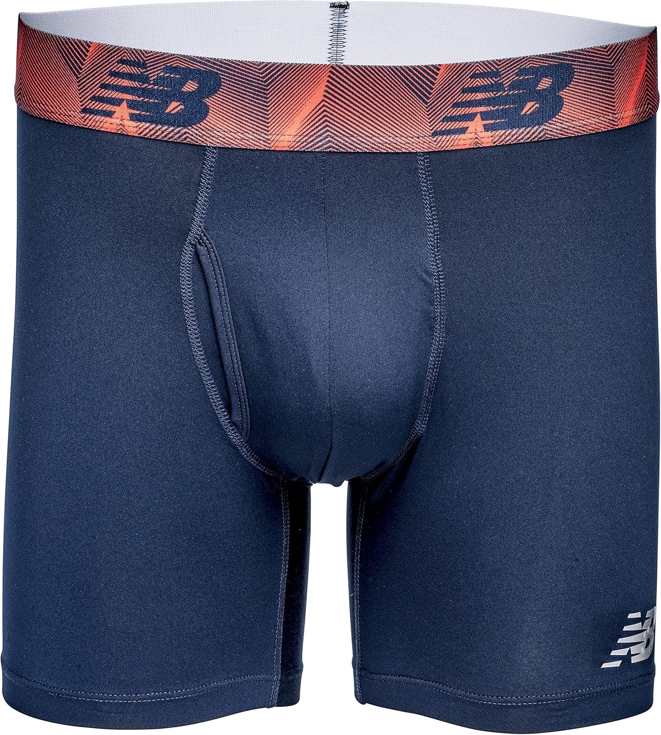 New Balance Men's Performance Boxer Briefs with Fly - Breathable Stretch Underwear, Moisture-Wicking, Soft Waistband (3-Pack)
