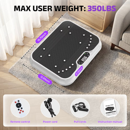 Whole Body Vibration Exercise Machine with LCD Display - Fitness Platform in White