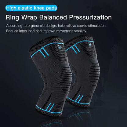 Compression Knee Support Sleeve - Elastic and Breathable Knee Brace for Sports, Gym, Basketball, Volleyball, and Running