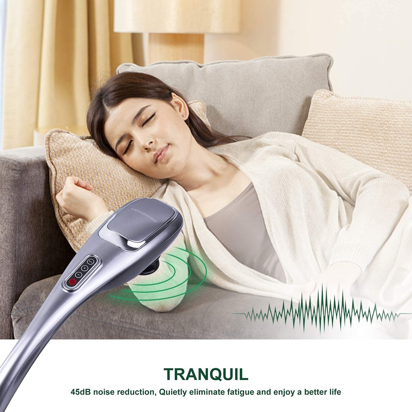 Ergonomic Handheld Deep Tissue Massager with 5 Speeds and 5 Modes, 3600 RPM Quiet Operation
