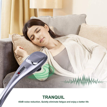 Ergonomic Handheld Deep Tissue Massager with 5 Speeds and 5 Modes, 3600 RPM Quiet Operation