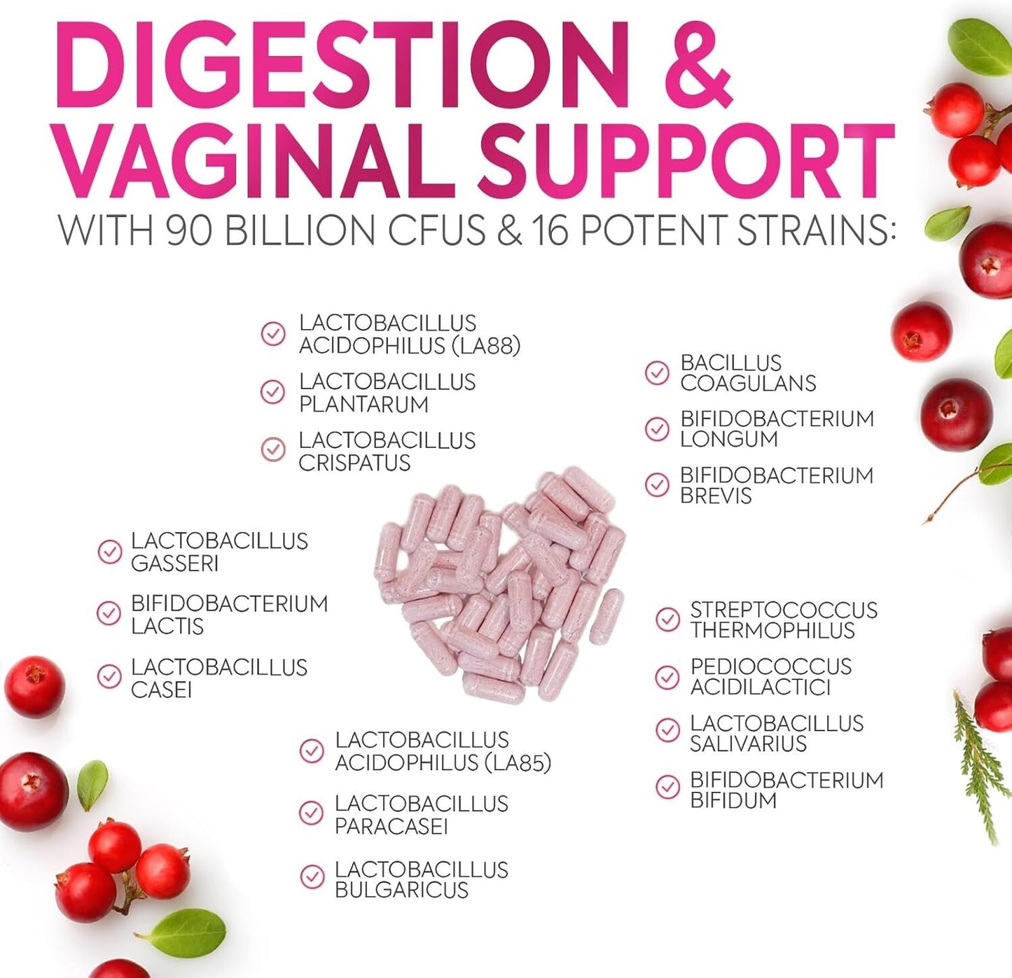 Women's Probiotics for Digestive Health, Immune Support, and Vaginal Wellness