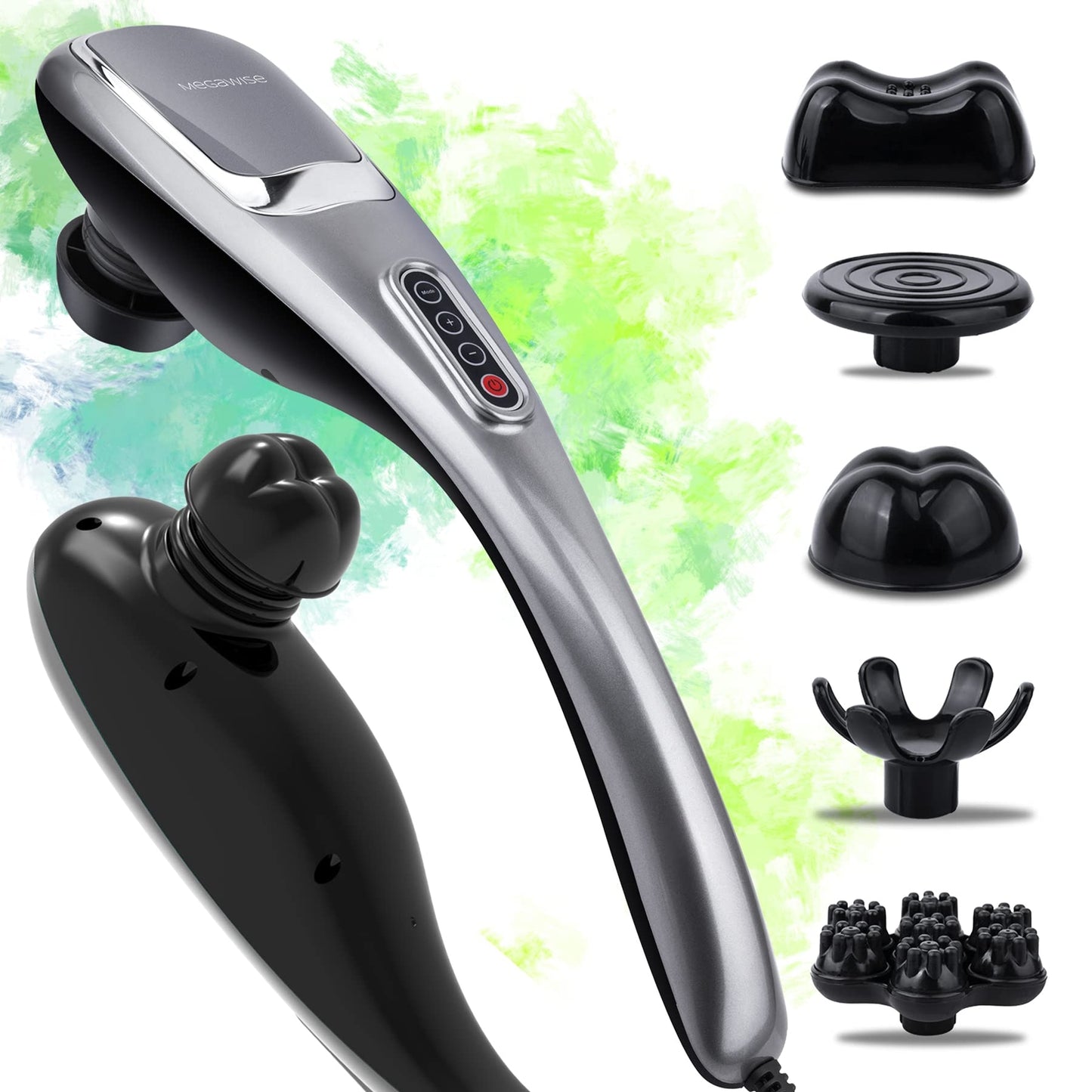 Ergonomic Handheld Deep Tissue Massager with 5 Speeds and 5 Modes, 3600 RPM Quiet Operation