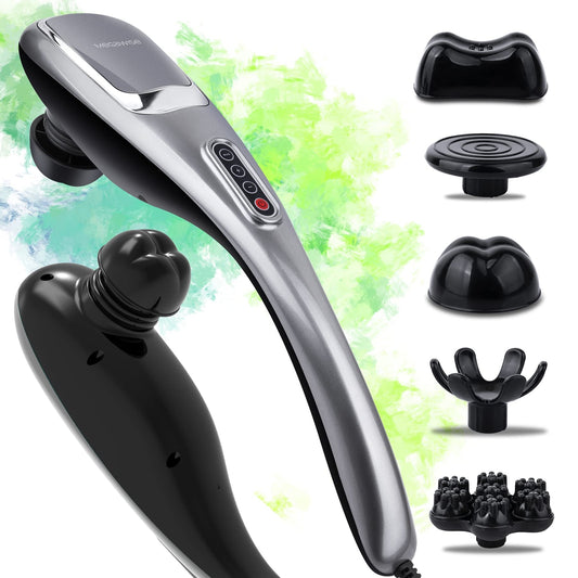 Ergonomic Handheld Deep Tissue Massager with 5 Speeds and 5 Modes, 3600 RPM Quiet Operation