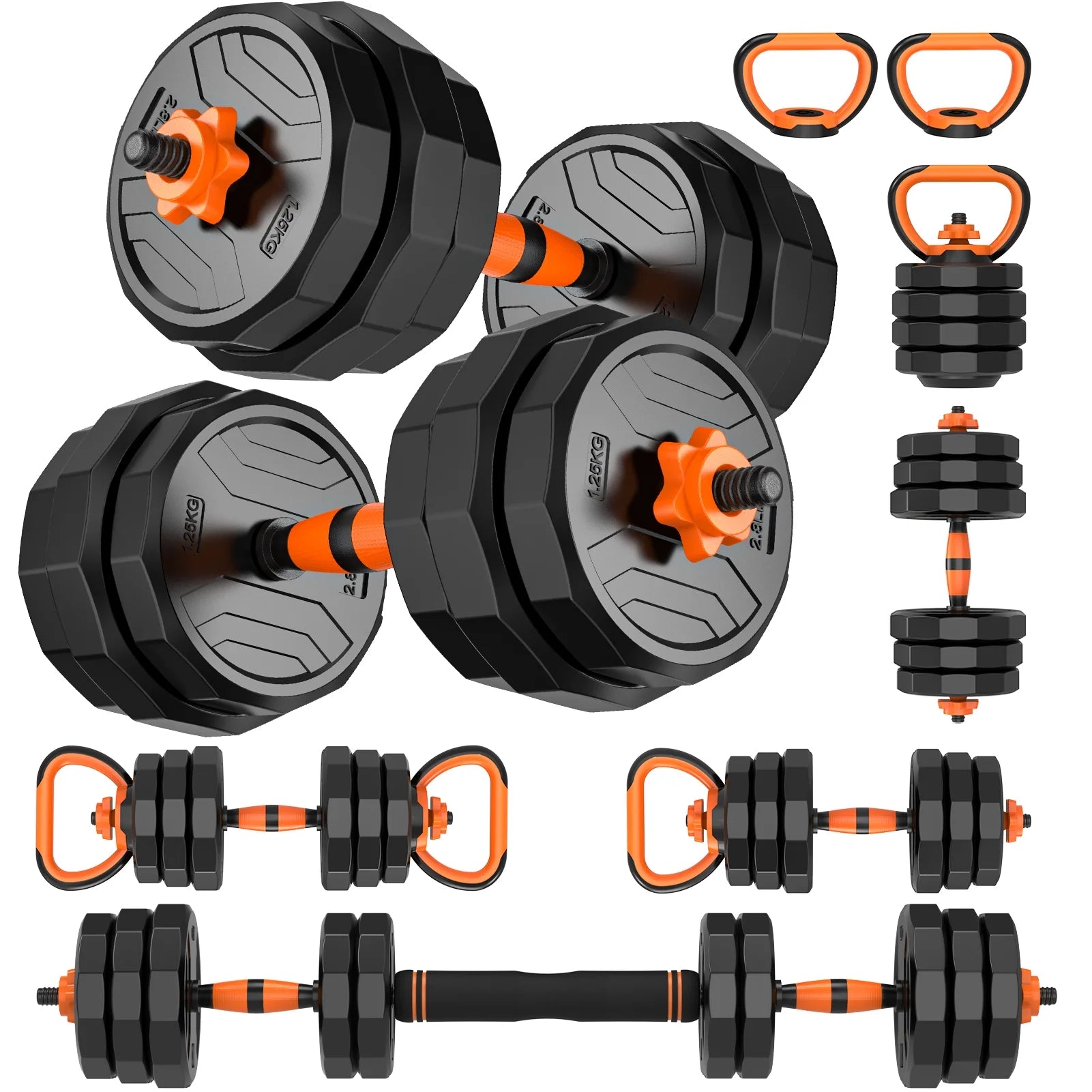 44 lb 4-in-1 Adjustable Dumbbell Set with Connector for Versatile Home Gym Workouts - Suitable for Men and Women