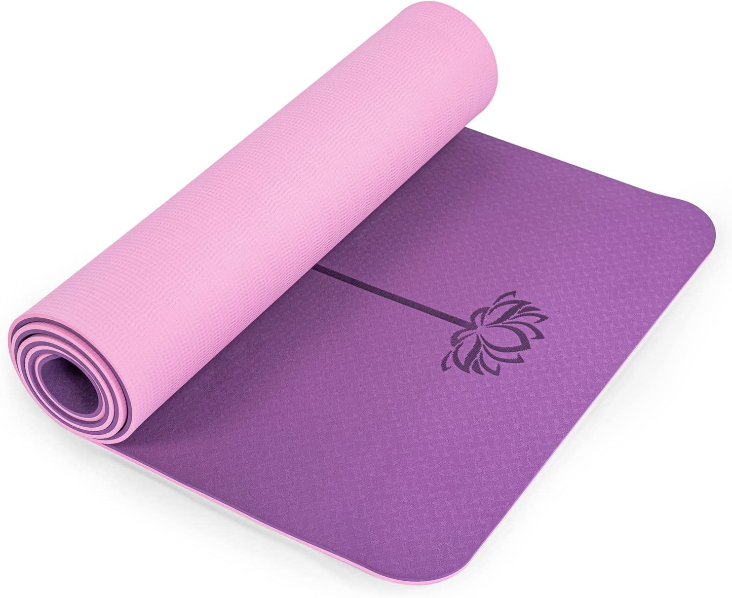 Eco-Friendly Non-Slip Yoga Mat - 1/4" Thick Pilates and Fitness Exercise Mat for Women with Carrying Sling and Storage Bag