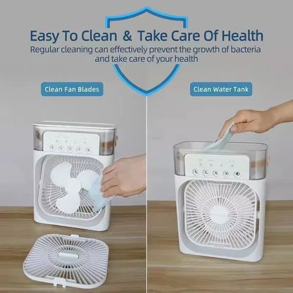 3-in-1 Portable Air Conditioner and Humidifier with LED Night Light for Home and Office Use
