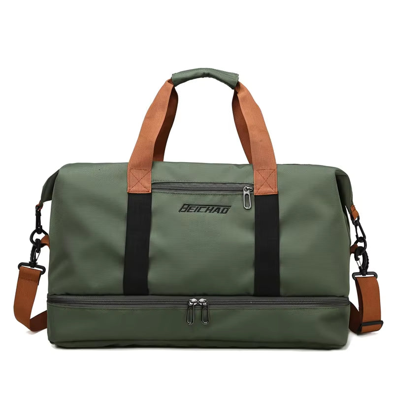 Portable Fitness Travel Gym Bag - Versatile Duffle and Crossbody Shoulder Bag for Short-Distance Travel and Weekend Getaways