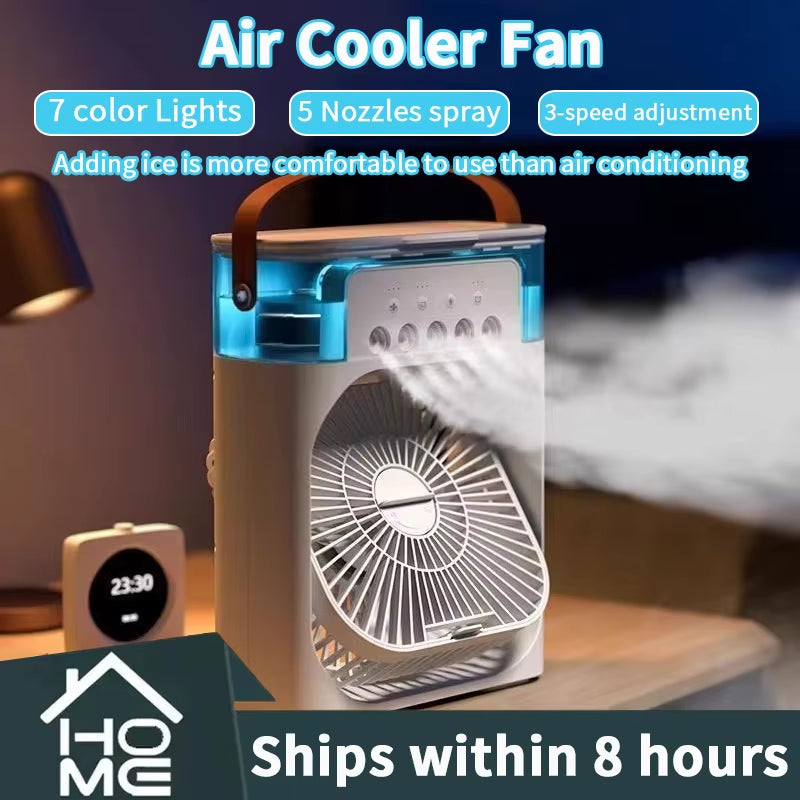 3-in-1 Portable Air Conditioner and Humidifier with LED Night Light for Home and Office Use