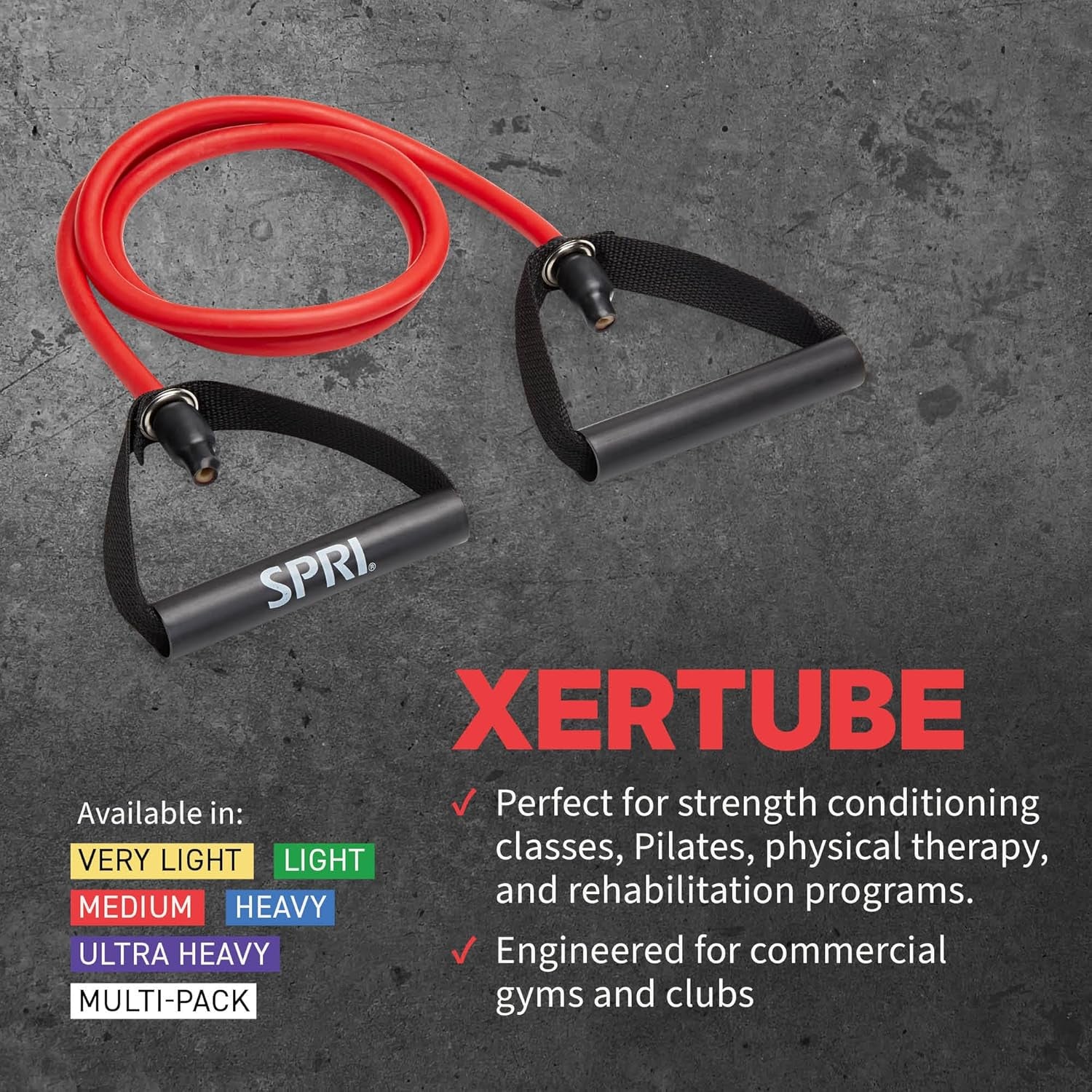 Xertube Resistance Bands with Handles - Individual Exercise Cords Available, Featuring Home Gym Workout Fitness Door Anchor Attachment Option