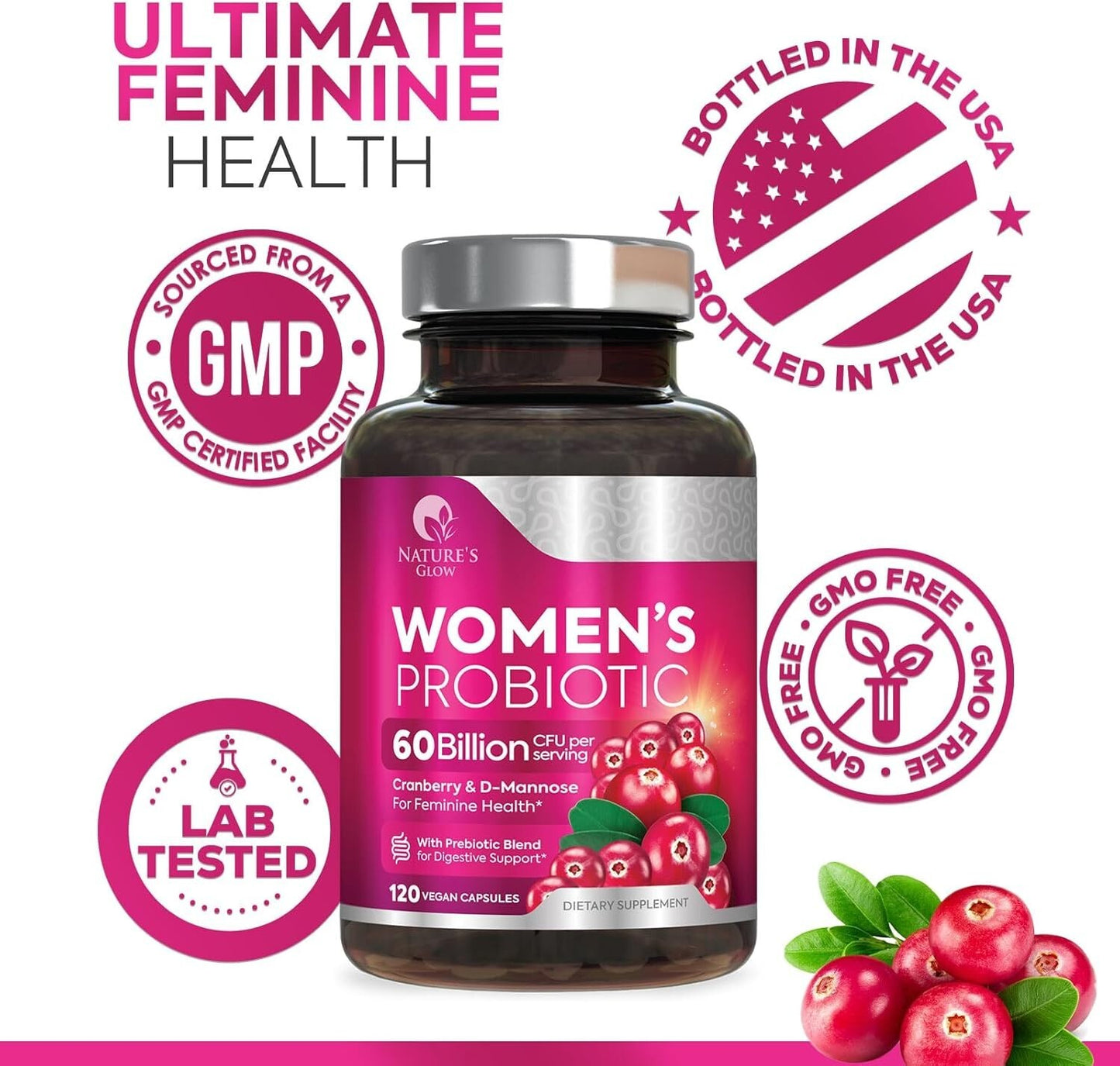 Women's Probiotics for Digestive Health, Immune Support, and Vaginal Wellness