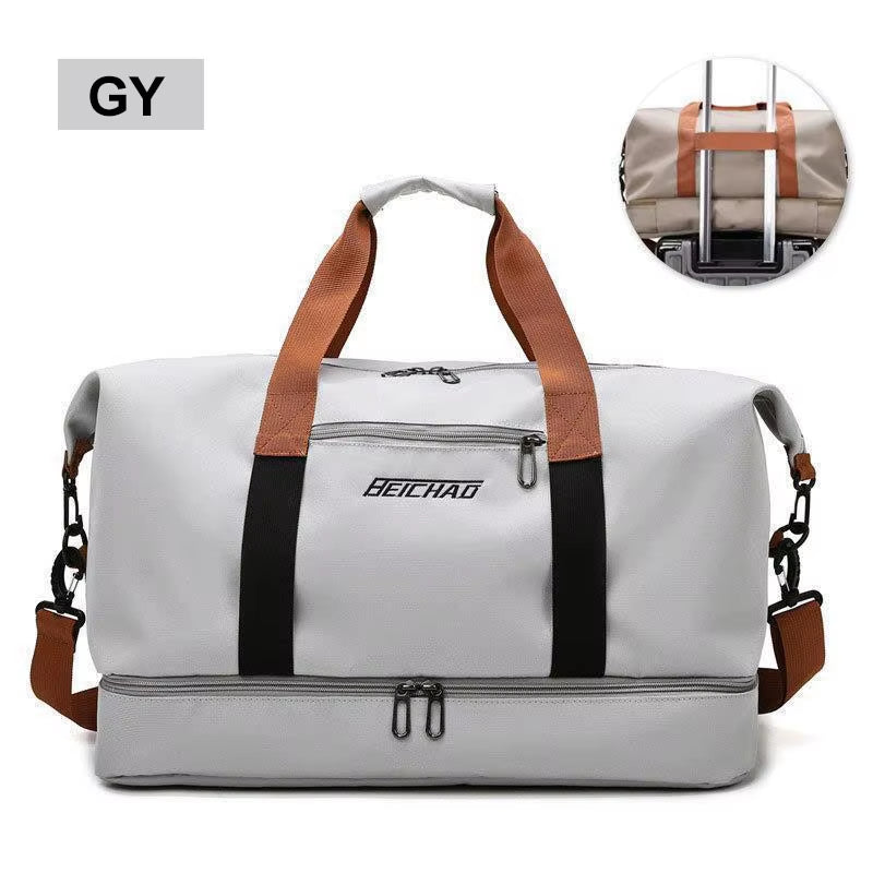 Portable Fitness Travel Gym Bag - Versatile Duffle and Crossbody Shoulder Bag for Short-Distance Travel and Weekend Getaways