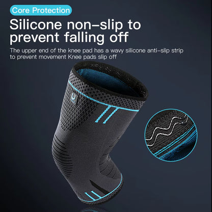Compression Knee Support Sleeve - Elastic and Breathable Knee Brace for Sports, Gym, Basketball, Volleyball, and Running
