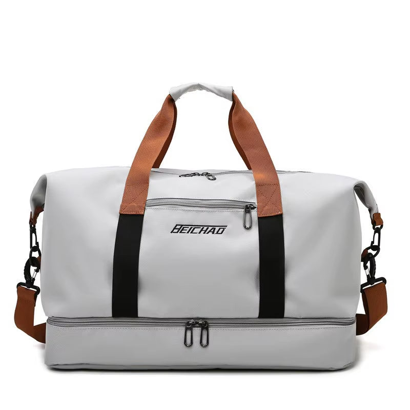Portable Fitness Travel Gym Bag - Versatile Duffle and Crossbody Shoulder Bag for Short-Distance Travel and Weekend Getaways