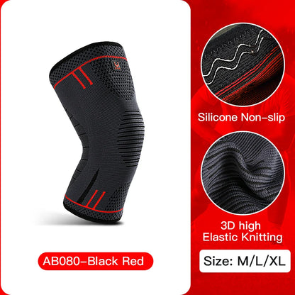 Compression Knee Support Sleeve - Elastic and Breathable Knee Brace for Sports, Gym, Basketball, Volleyball, and Running