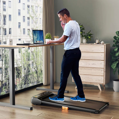 Under-Desk Walking Pad Treadmill with Remote Control and LED Touch Screen for Home and Office Use