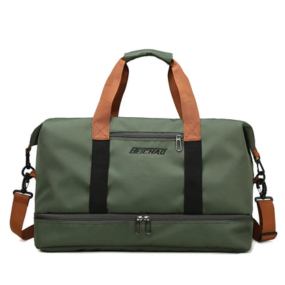 Portable Fitness Travel Gym Bag - Versatile Duffle and Crossbody Shoulder Bag for Short-Distance Travel and Weekend Getaways
