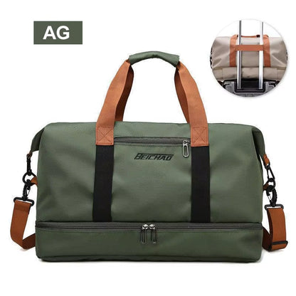 Portable Fitness Travel Gym Bag - Versatile Duffle and Crossbody Shoulder Bag for Short-Distance Travel and Weekend Getaways