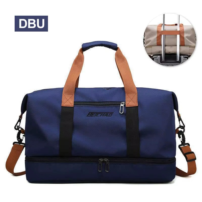 Portable Fitness Travel Gym Bag - Versatile Duffle and Crossbody Shoulder Bag for Short-Distance Travel and Weekend Getaways