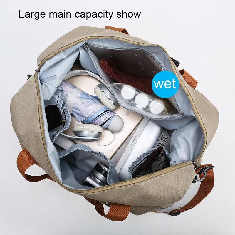 Portable Fitness Travel Gym Bag - Versatile Duffle and Crossbody Shoulder Bag for Short-Distance Travel and Weekend Getaways