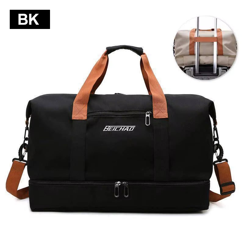 Portable Fitness Travel Gym Bag - Versatile Duffle and Crossbody Shoulder Bag for Short-Distance Travel and Weekend Getaways