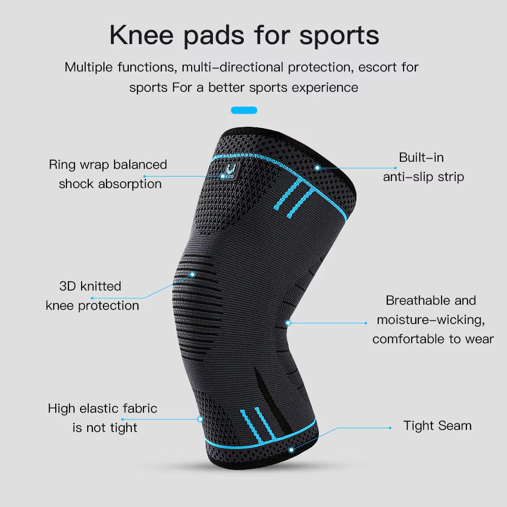Compression Knee Support Sleeve - Elastic and Breathable Knee Brace for Sports, Gym, Basketball, Volleyball, and Running