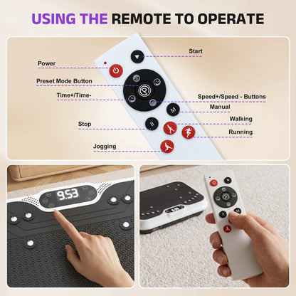 Whole Body Vibration Exercise Machine with LCD Display - Fitness Platform in White